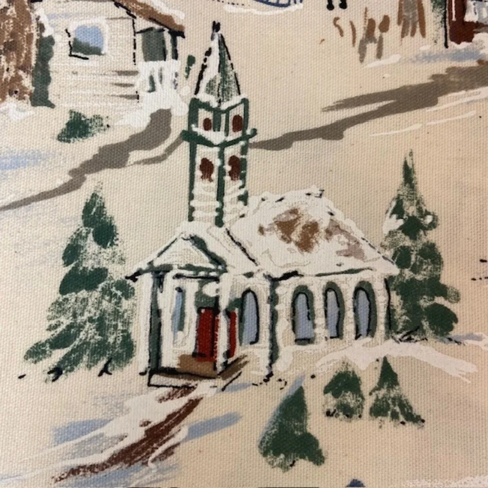 Charter Club Winter Village Christmas Tablecloth 60x104 Brushed Cotton Duck New